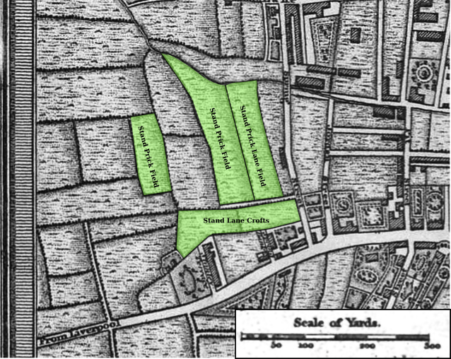 Plan of Stand Prick fields in 1824 Preston