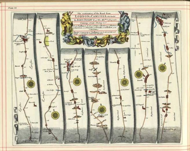 Plate 38 of Ogilby's strip plans of England