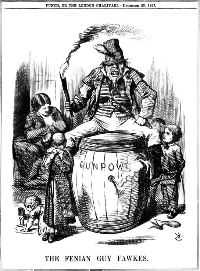 Punch cartoon entitled 'The Fenian Guy Fawkes'